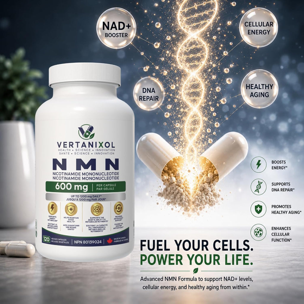 NMN-Nicotinamide Mononucleotide-Cellular Energy & NAD Support-120 Vegan Capsules 600 mg