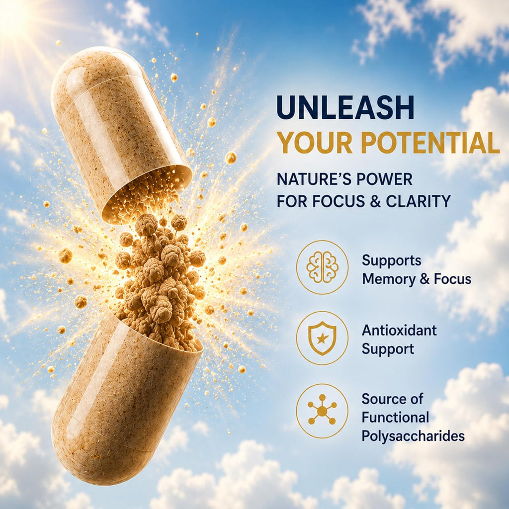 Lion’s Mane Mushroom Extract 550 mg - 10:1 Fruiting Body Extract, 40% Polysaccharides,120 Vegan Capsules 550 mg
