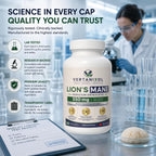 Lion’s Mane Mushroom Extract 550 mg - 10:1 Fruiting Body Extract, 40% Polysaccharides,120 Vegan Capsules 550 mg