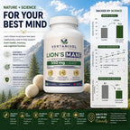 Lion’s Mane Mushroom Extract 550 mg - 10:1 Fruiting Body Extract, 40% Polysaccharides,120 Vegan Capsules 550 mg