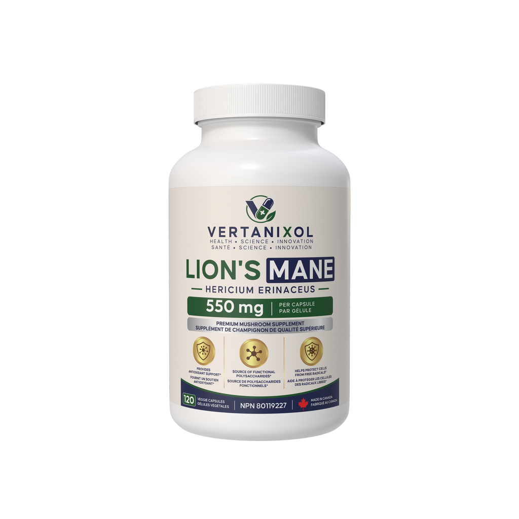 Lion’s Mane Mushroom Extract 550 mg - 10:1 Fruiting Body Extract, 40% Polysaccharides,120 Vegan Capsules 550 mg